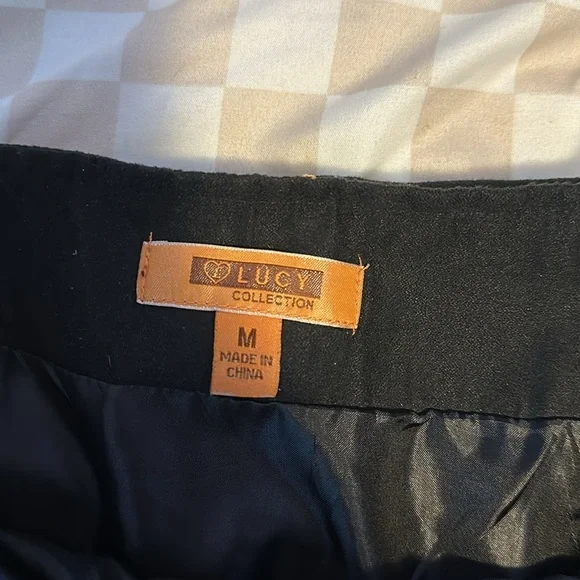 Black suede Lucky skirt with floral print - Picture 8 of 9